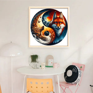 Huancan - Tai Chi Yin And Yang - Fox - 45*45CM 11CT 3 Stamped Cross Stitch