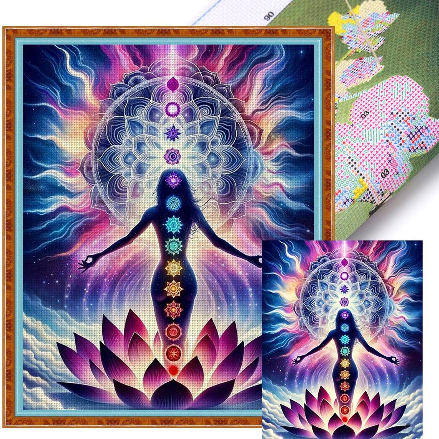 Chakra - Full 14CT Stamped Cross Stitch 40x50CM - Huacan