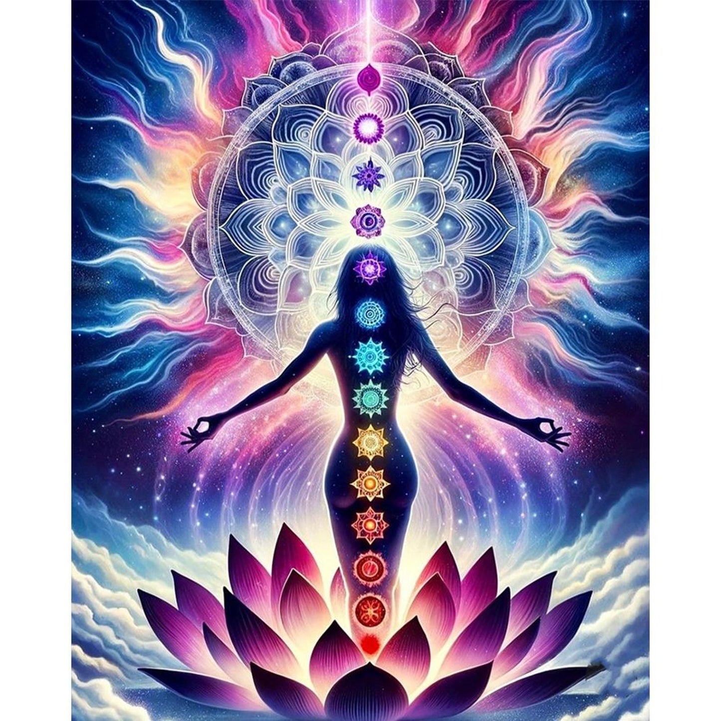 Chakra - Full 14CT Stamped Cross Stitch 40x50CM - Huacan