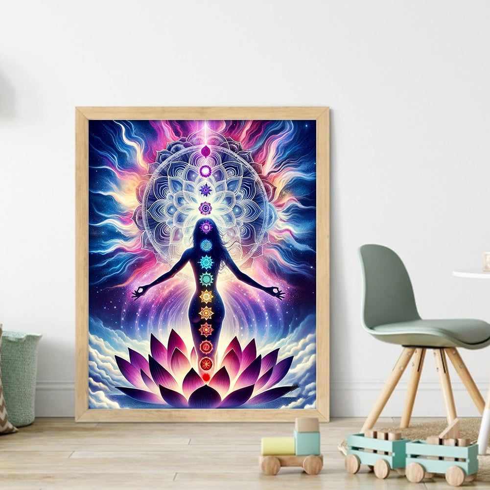 Chakra - Full 14CT Stamped Cross Stitch 40x50CM - Huacan