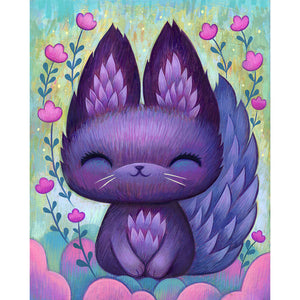 Yishu - Cartoon Fox - 40*50CM 11CT 3 Stamped Cross Stitch
