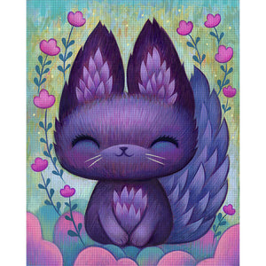 Yishu - Cartoon Fox - 40*50CM 11CT 3 Stamped Cross Stitch