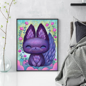 Yishu - Cartoon Fox - 40*50CM 11CT 3 Stamped Cross Stitch