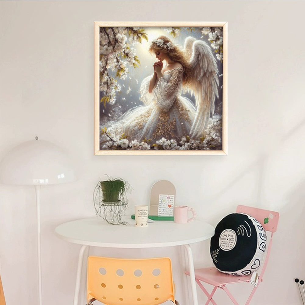 Praying Angel Girl - Full 11CT Stamped Cross Stitch 50x50CM - Yishu