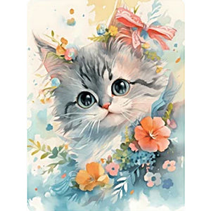 Yishu - Sweet Cat - 40*55CM 11CT 3 Stamped Cross Stitch