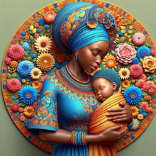 Load image into Gallery viewer, Black Mother And Child 40*40CM(Canvas) Full Round Drill Diamond Painting
