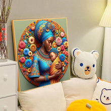 Load image into Gallery viewer, Black Mother And Child 40*40CM(Canvas) Full Round Drill Diamond Painting
