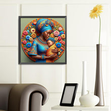 Load image into Gallery viewer, Black Mother And Child 40*40CM(Canvas) Full Round Drill Diamond Painting
