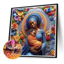 Load image into Gallery viewer, Black Mother And Child 40*40CM(Canvas) Full Round Drill Diamond Painting
