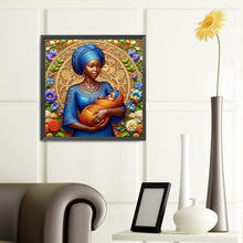 Load image into Gallery viewer, Black Mother And Child 40*40CM(Canvas) Full Round Drill Diamond Painting
