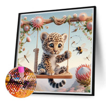 Load image into Gallery viewer, Leopard On A Swing 40*40CM(Canvas) Full Round Drill Diamond Painting

