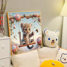 Load image into Gallery viewer, Leopard On A Swing 40*40CM(Canvas) Full Round Drill Diamond Painting
