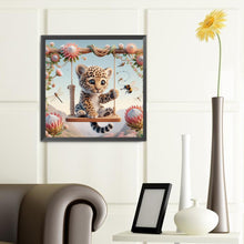 Load image into Gallery viewer, Leopard On A Swing 40*40CM(Canvas) Full Round Drill Diamond Painting
