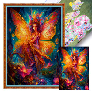 Huancan - Butterfly Queen In The Deep Forest - 50*70CM 11CT 3 Stamped Cross Stitch