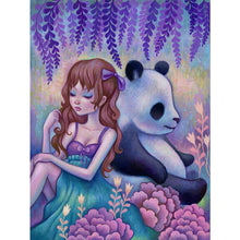 Load image into Gallery viewer, Yishu - Butterfly Girl And Panda - 40*54CM 11CT 3 Stamped Cross Stitch

