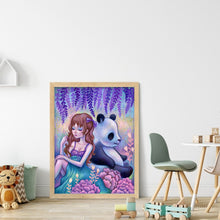 Load image into Gallery viewer, Yishu - Butterfly Girl And Panda - 40*54CM 11CT 3 Stamped Cross Stitch
