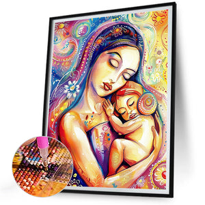 Mother And Baby 30*40CM(Canvas) Full Round Drill Diamond Painting