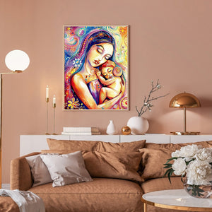 Mother And Baby 30*40CM(Canvas) Full Round Drill Diamond Painting