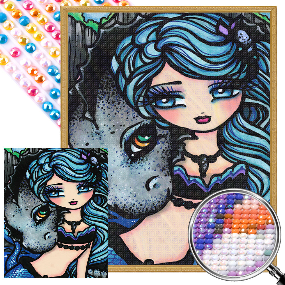 Dragon And Girl 40*50CM(Picture) Full Round Drill Diamond Painting