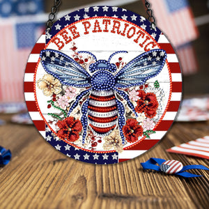 Bee 2D Flat DIY Diamond Art Suncatcher Diamond Art Pendant for Home Decor