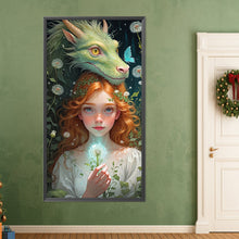 Load image into Gallery viewer, Dragon And Red-Haired Girl 40*75CM(Picture) Full Round Drill Diamond Painting
