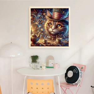 Huancan - Cat In A Top Hat - 45*45CM 14CT 2 Stamped Cross Stitch