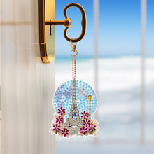 Load image into Gallery viewer, 6Pcs DIY Eiffel Tower Special Shape 5D Diamond Art Keychain for Birthday
