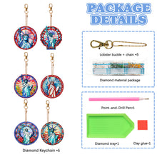 Load image into Gallery viewer, 6Pcs DIY Statue Of Liberty Special Shape 5D Diamond Art Keychain for Birthday
