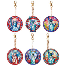 Load image into Gallery viewer, 6Pcs DIY Statue Of Liberty Special Shape 5D Diamond Art Keychain for Birthday

