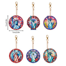 Load image into Gallery viewer, 6Pcs DIY Statue Of Liberty Special Shape 5D Diamond Art Keychain for Birthday
