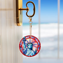 Load image into Gallery viewer, 6Pcs DIY Statue Of Liberty Special Shape 5D Diamond Art Keychain for Birthday
