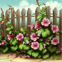 Load image into Gallery viewer, Fence With Flowers 40*40CM(Picture) Full Round Drill Diamond Painting

