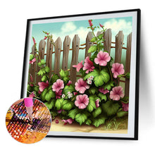 Load image into Gallery viewer, Fence With Flowers 40*40CM(Picture) Full Round Drill Diamond Painting
