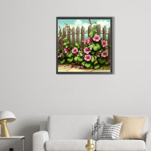 Load image into Gallery viewer, Fence With Flowers 40*40CM(Picture) Full Round Drill Diamond Painting

