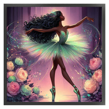 Load image into Gallery viewer, Yishu - Dark-Skinned Ballerina - 50*50CM 11CT 3 Stamped Cross Stitch

