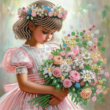 Load image into Gallery viewer, Flower Girl 30*30CM(Canvas) Partial Special Shaped Drill Diamond Painting
