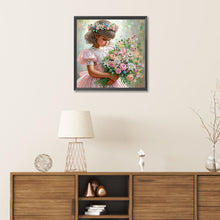 Load image into Gallery viewer, Flower Girl 30*30CM(Canvas) Partial Special Shaped Drill Diamond Painting
