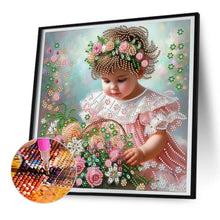 Load image into Gallery viewer, Flower Girl 30*30CM(Canvas) Partial Special Shaped Drill Diamond Painting
