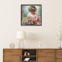 Load image into Gallery viewer, Flower Girl 30*30CM(Canvas) Partial Special Shaped Drill Diamond Painting
