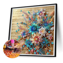 Load image into Gallery viewer, Flowers Blooming On The Sheet Music 30*30CM(Canvas) Partial Special Shaped Drill Diamond Painting
