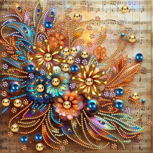 Load image into Gallery viewer, Flowers Blooming On The Sheet Music 30*30CM(Canvas) Partial Special Shaped Drill Diamond Painting
