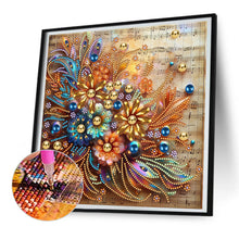 Load image into Gallery viewer, Flowers Blooming On The Sheet Music 30*30CM(Canvas) Partial Special Shaped Drill Diamond Painting
