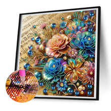 Load image into Gallery viewer, Flowers Blooming On The Sheet Music 30*30CM(Canvas) Partial Special Shaped Drill Diamond Painting
