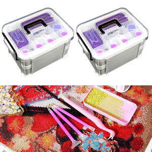111Pcs DIY Diamond Painting Tools Set Tweezers Art Craft Supplies (Purple)