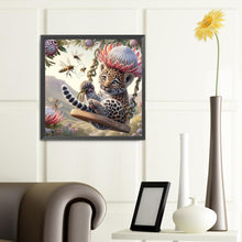 Load image into Gallery viewer, Swing Leopard 40*40CM(Canvas) Round Full Drill Diamond Painting
