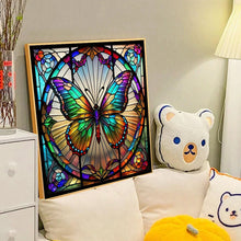 Load image into Gallery viewer, Butterfly Glass Painting 40*40CM(Canvas) Round Full Drill Diamond Painting
