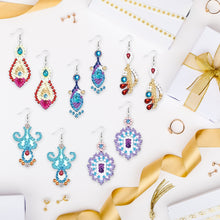 Load image into Gallery viewer, 10 Pairs Double Sided Retro Pattern Holiday Diamond Art Earrings for Women Girls
