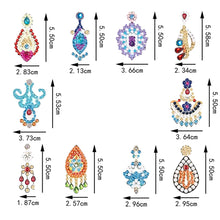 Load image into Gallery viewer, 10 Pairs Double Sided Retro Pattern Holiday Diamond Art Earrings for Women Girls
