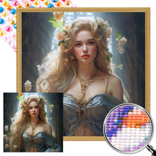 Load image into Gallery viewer, Flower Princess 40*40CM(Picture) Round Full Drill Diamond Painting
