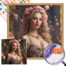 Load image into Gallery viewer, Flower Princess 40*40CM(Picture) Round Full Drill Diamond Painting
